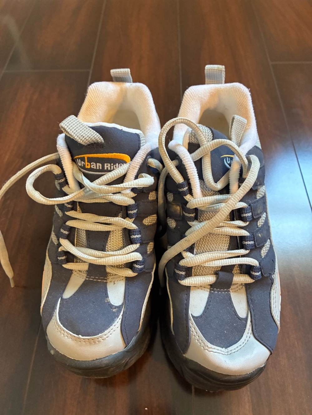 Kids Navy and White Lace-Up Sneakers